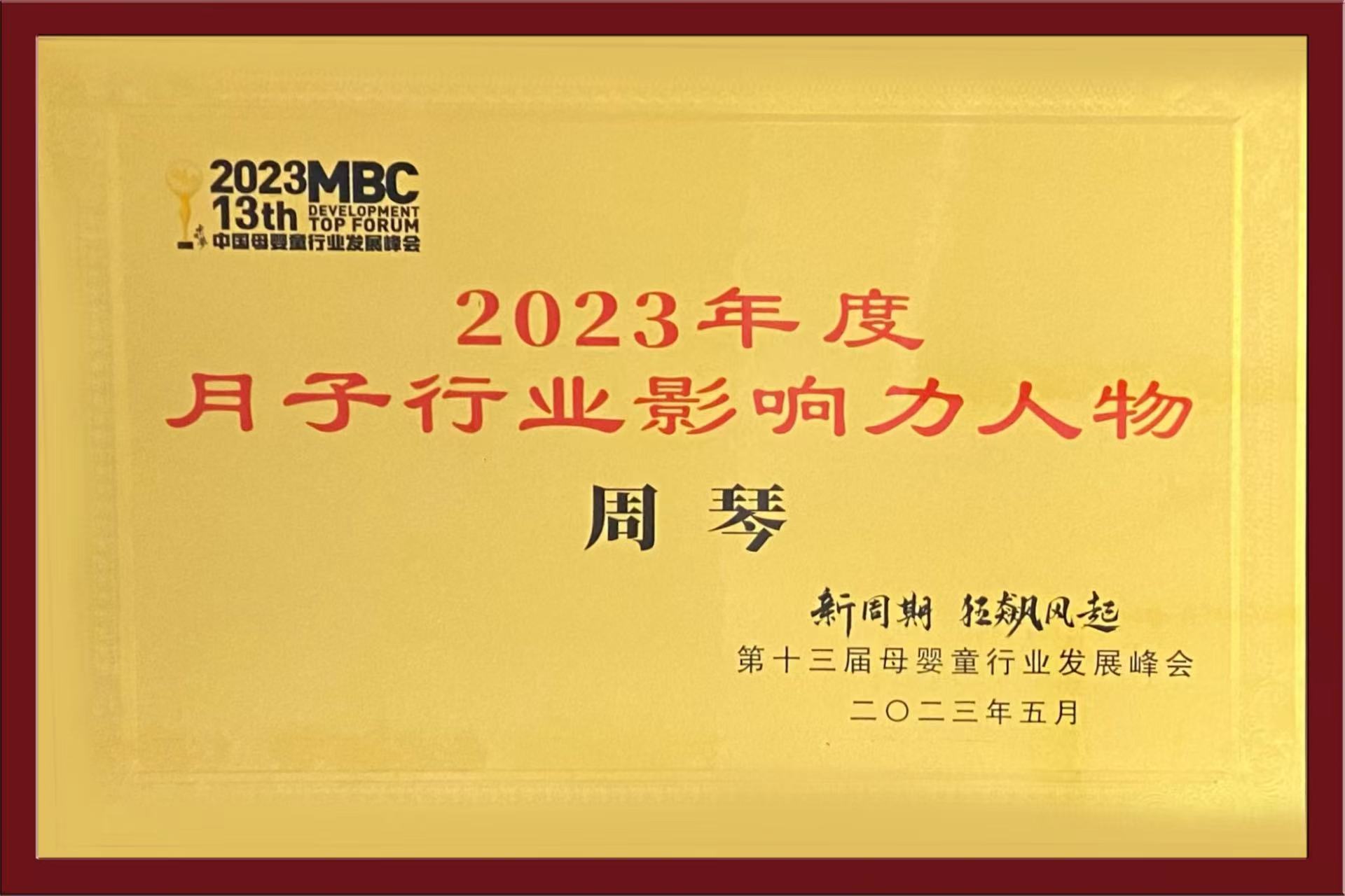2023年度月子行业影响力人物