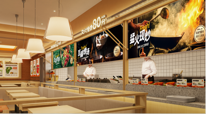 溪真人家 厨房操作区